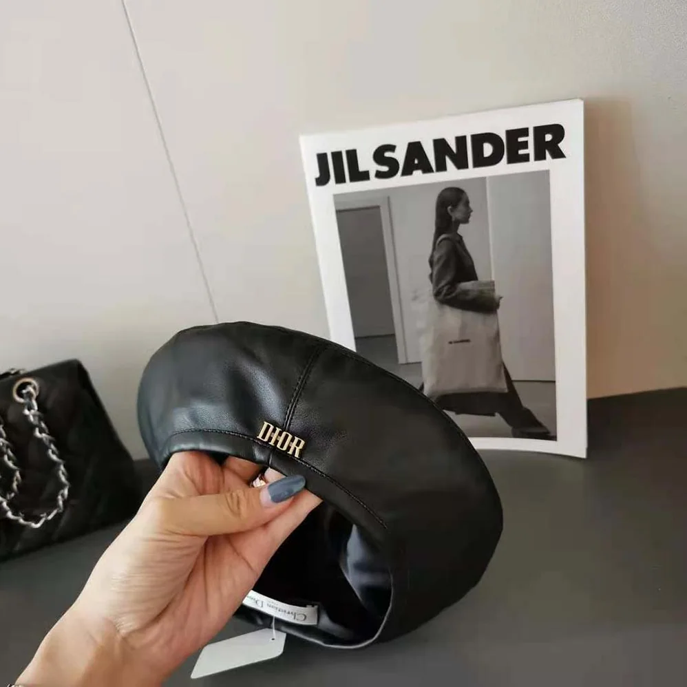 Dior D for Women in Dream Beret Black Lambskin Dior D for Women in Dream Beret Black Lambskin