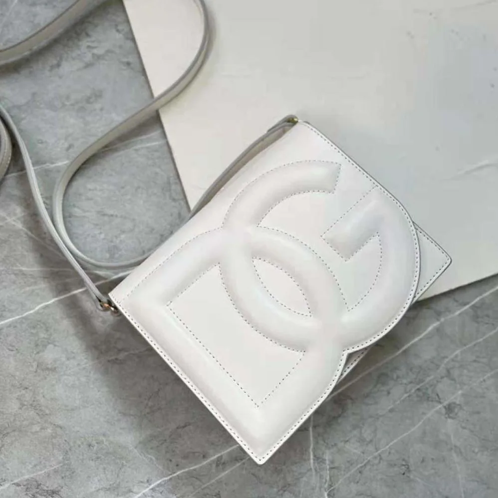 Dolce Gabbana D&G Calfskin DG Logo Bag Crossbody Bag for Women in White