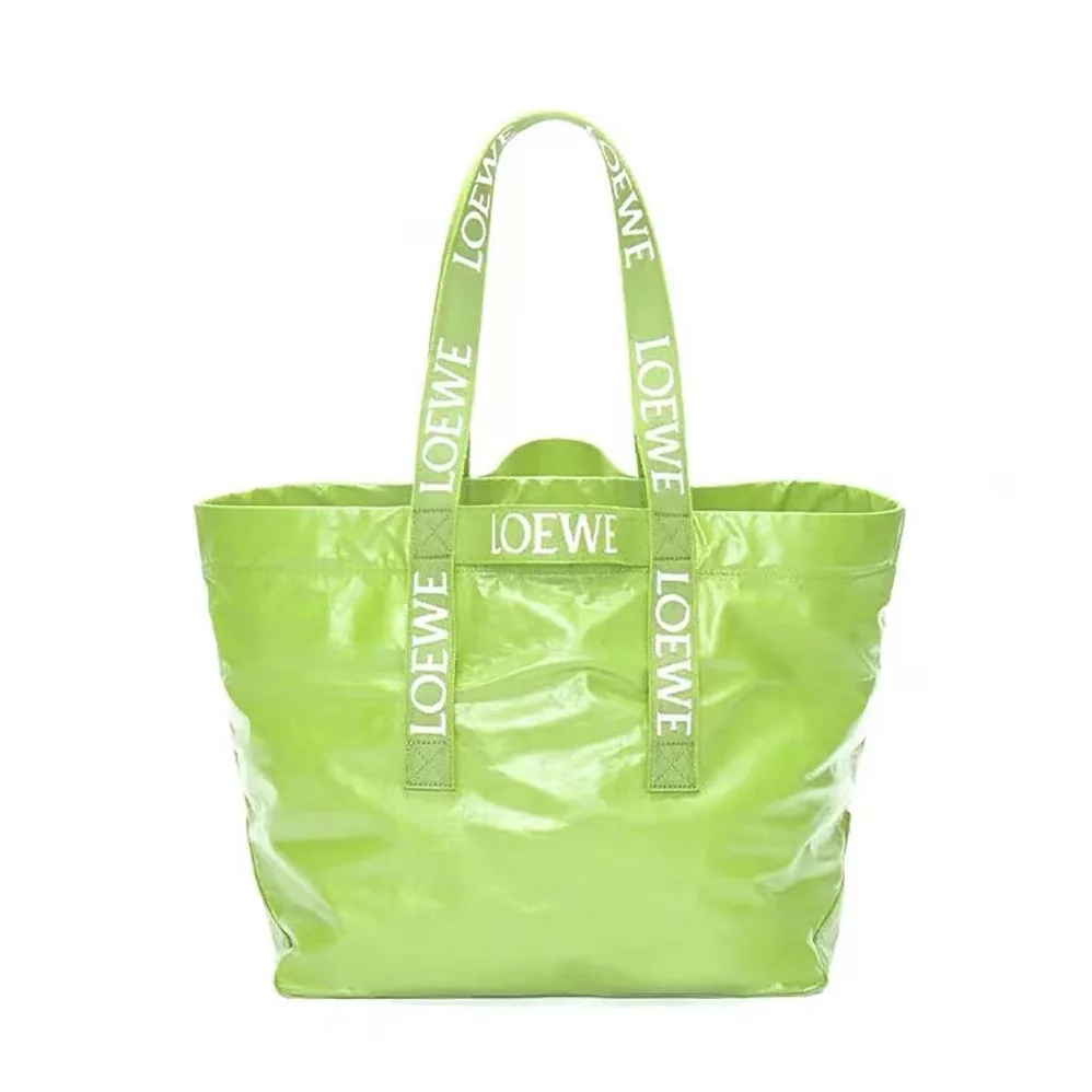 Loewe Fold Shopper in Paper Calfskin for Unisex in Green