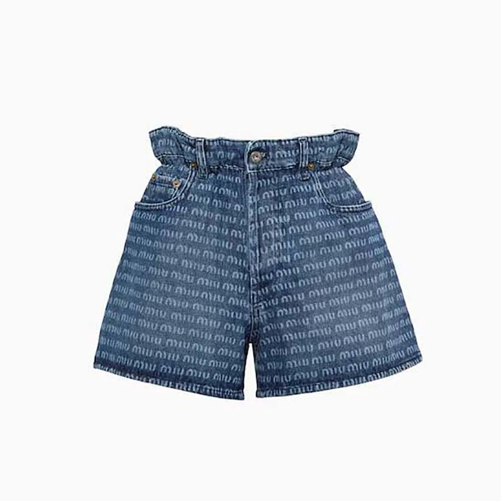 Miu Miu Denim Shorts with Coin Pocket for Women Miu Miu Denim Shorts with Coin Pocket for Women