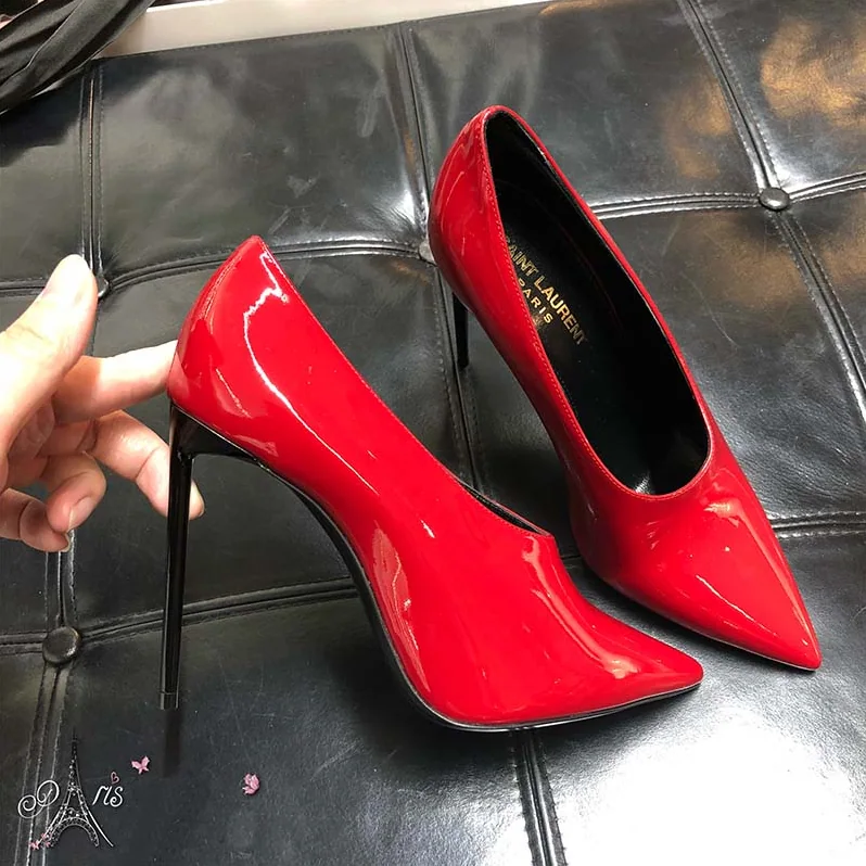 Saint Laurent YSL Shoes Teddy Pump Patent 10.5cm for Women in Red Saint Laurent YSL Shoes Teddy Pump Patent 10.5cm for Women in Red