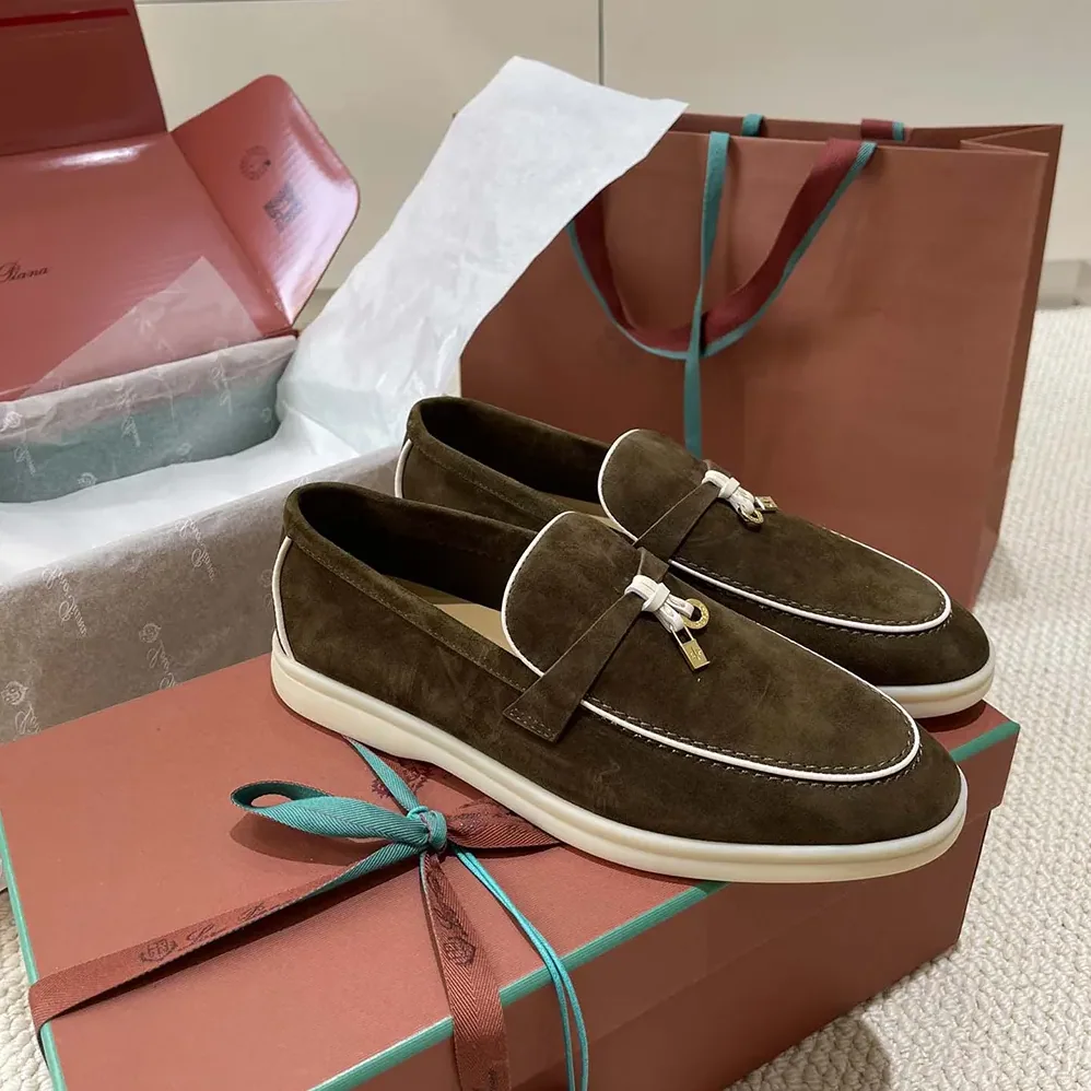 Loro Piana Summer Charms Walk Loafer for Unisex in Dark Green Loro Piana Summer Charms Walk Loafer for Unisex in Dark Green