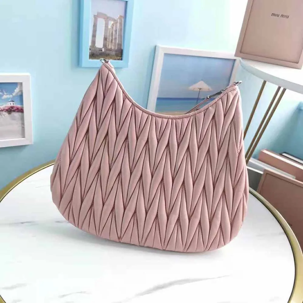 Miu Miu Large Matelasse Nappa Leather Shoulder Bag for Women in Pink
