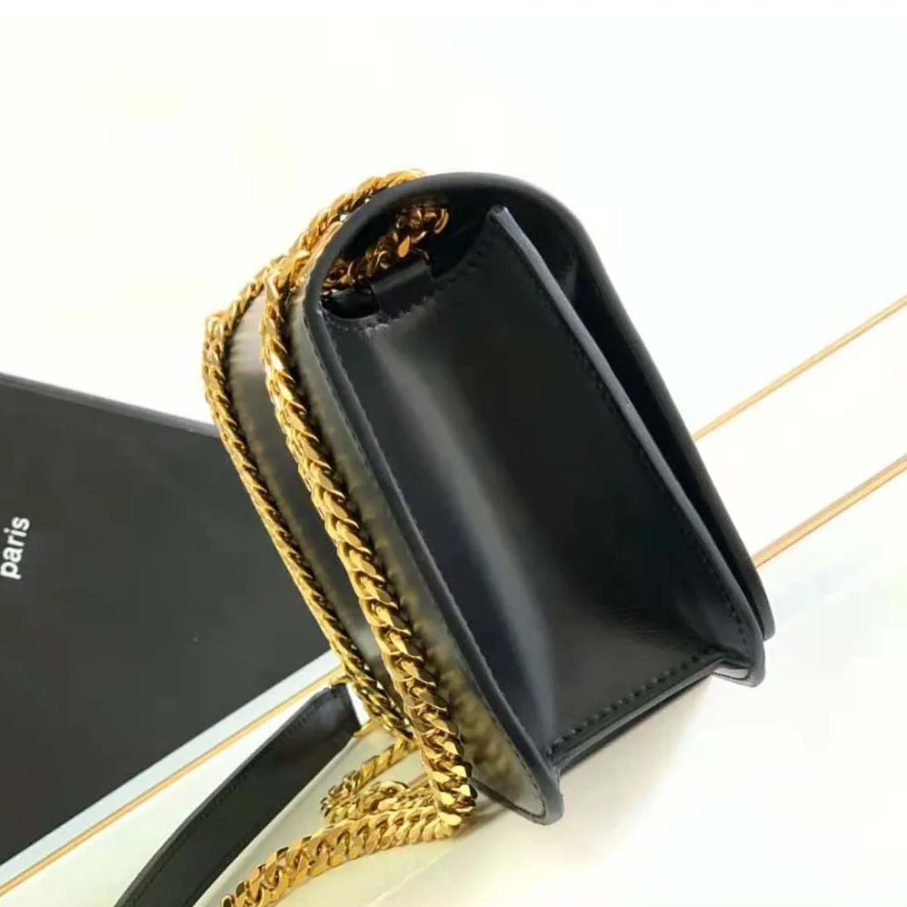 Celine Medium Bag Triomphe Frame in Shiny Calfskin for Women in Black
