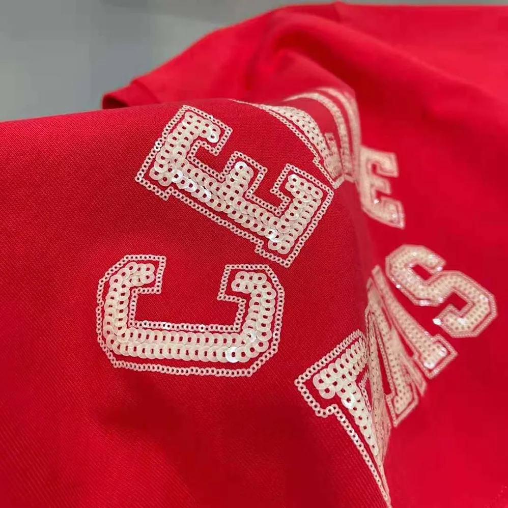 Celine Cropped Celine T-shirt in Cotton Fleece for Women in Red Celine Cropped Celine T-shirt in Cotton Fleece for Women in Red