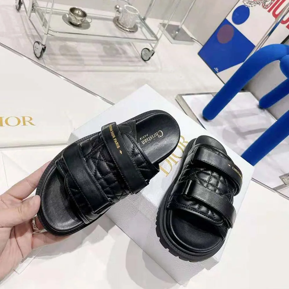 Dior Dio(r)evolution Slide Black Quilted Cannage Calfskin for Women