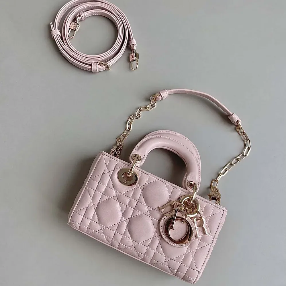 Dior Lady D-Joy Micro Bag Powder Pink Cannage Lambskin for Women