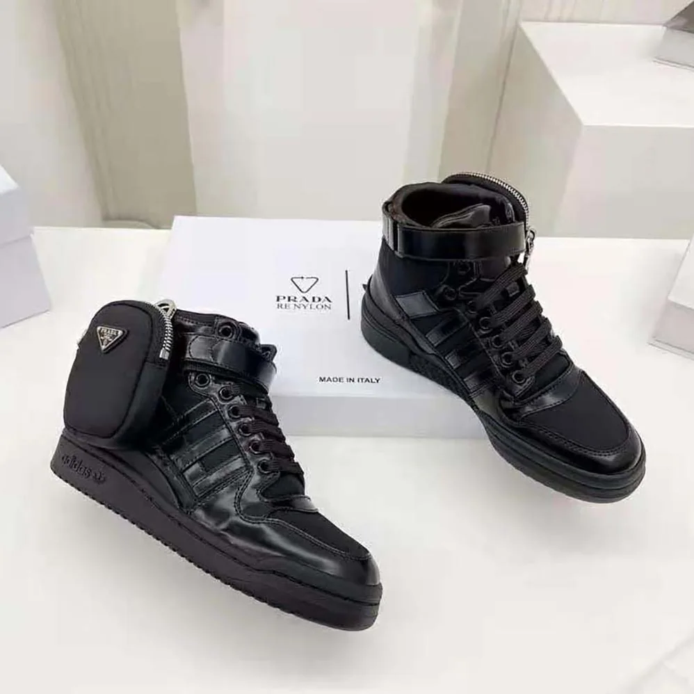 Prada Adidas for Prada Re-Nylon Forum High-Top Sneakers for Women in Black Prada Adidas for Prada Re-Nylon Forum High-Top Sneakers for Women in Black