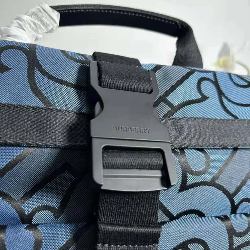 Burberry Orville Backpack with Raised Burberry Lettering at Front for Men in Navy