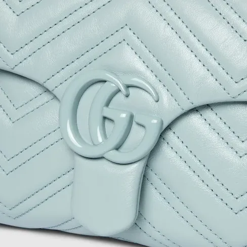 Gucci Marmont Small Shoulder Bag / Icy Blue Matelasse Light Blue Hardware