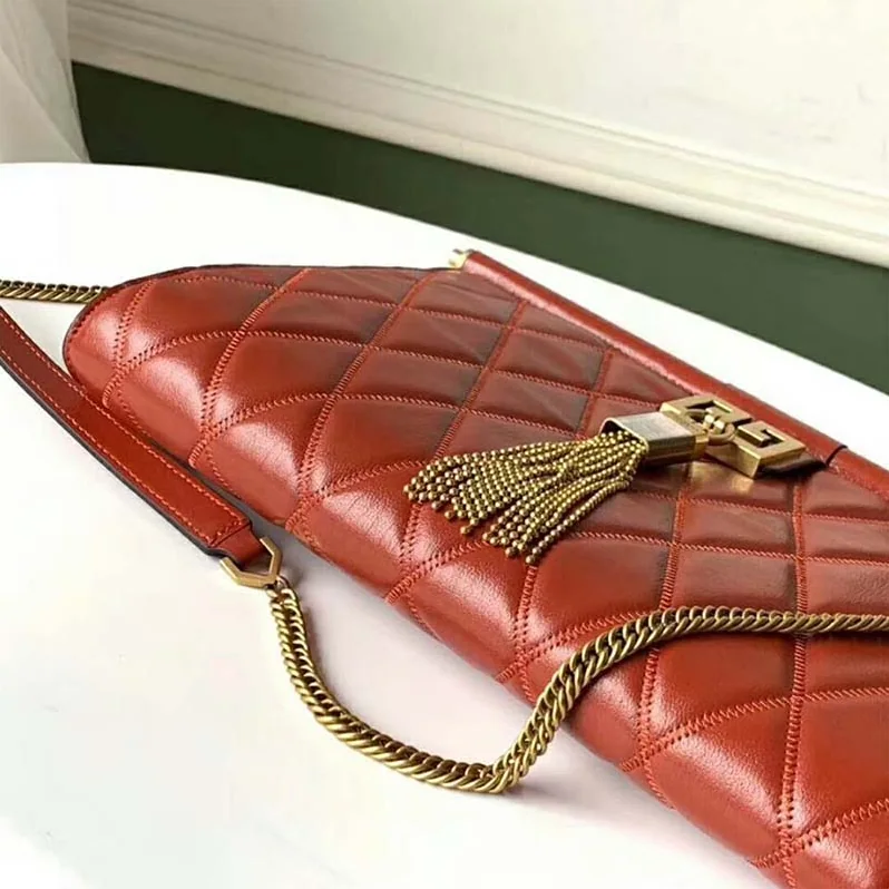 Givenchy Medium Gem Bag In Diamond Quilted Leather for Women in Orange