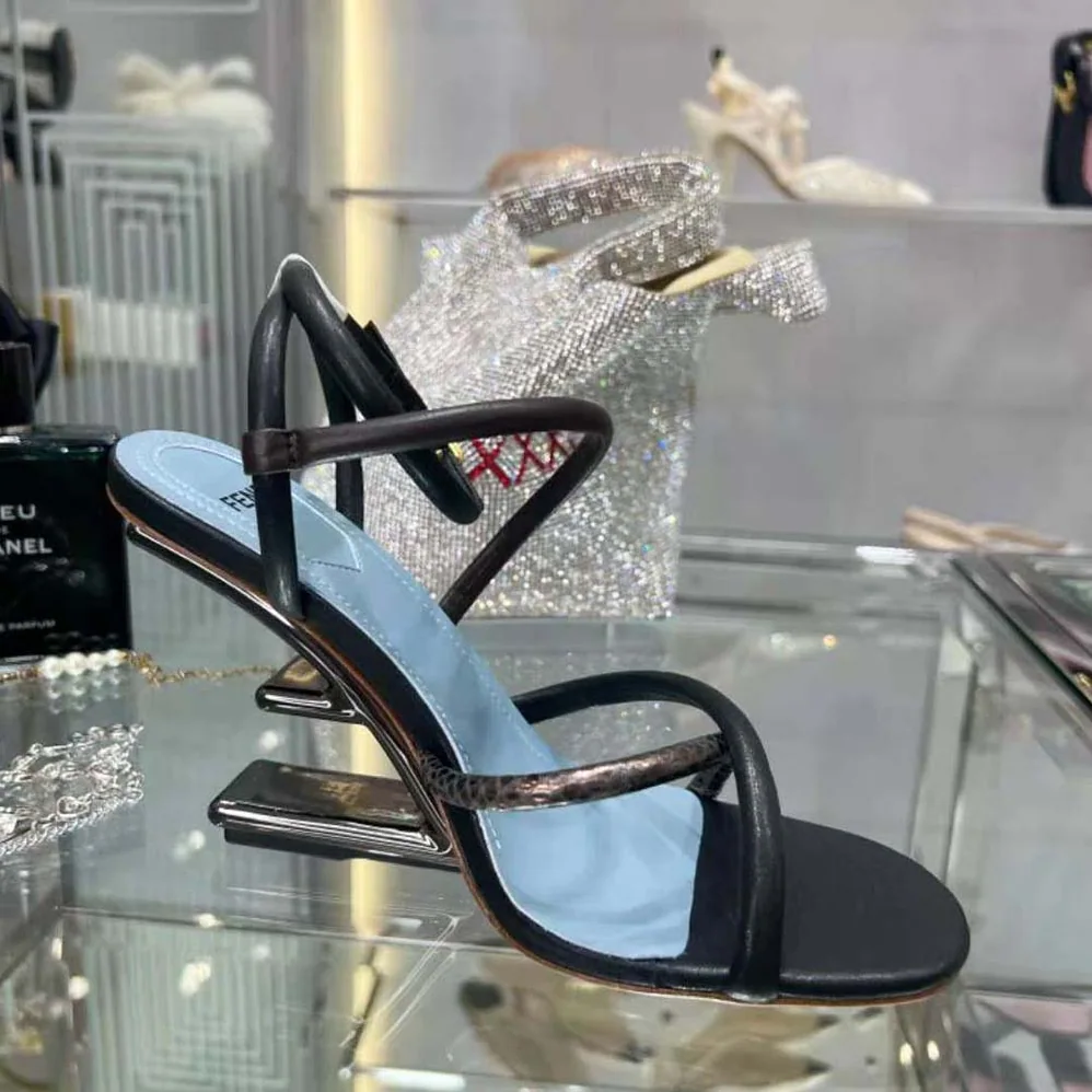 Fendi First Brown Nappa Leather High for Women in Heeled Sandals Fendi First Brown Nappa Leather High for Women in Heeled Sandals