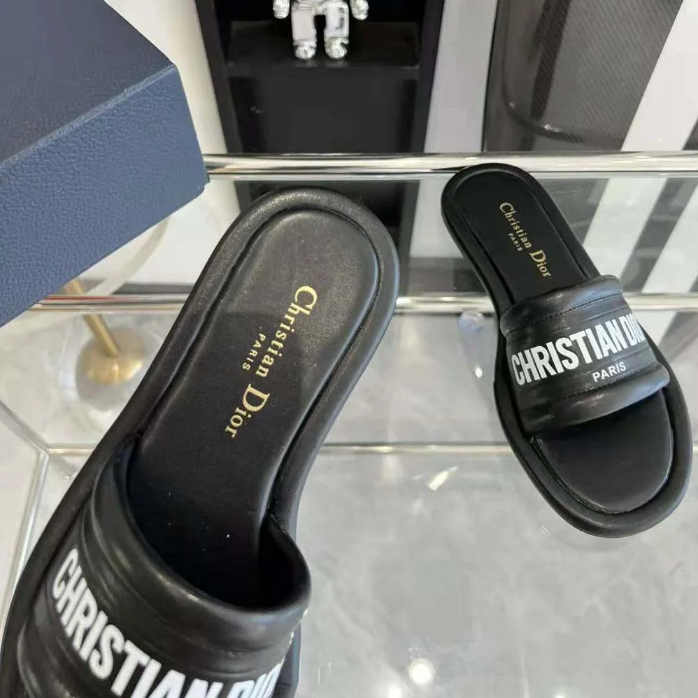 Dior Every-D Slide Black Embossed Lambskin for Women Dior Every-D Slide Black Embossed Lambskin for Women