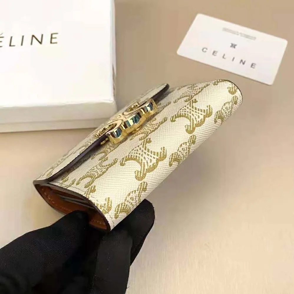 Celine Small Triomphe Wallet in Triomphe Canvas for Women