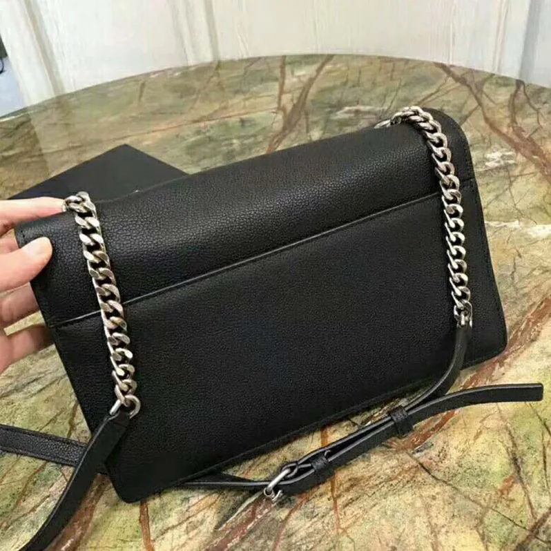 Saint Laurent YSL Sunset Medium in Grained Leather for Women in Black Saint Laurent YSL Sunset Medium in Grained Leather for Women in Black