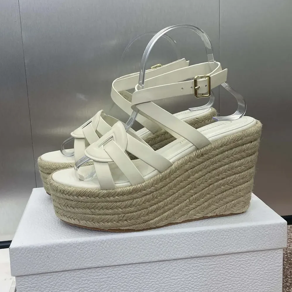 Dior D-Club Wedge Sandal White Calfskin for Women Dior D-Club Wedge Sandal White Calfskin for Women