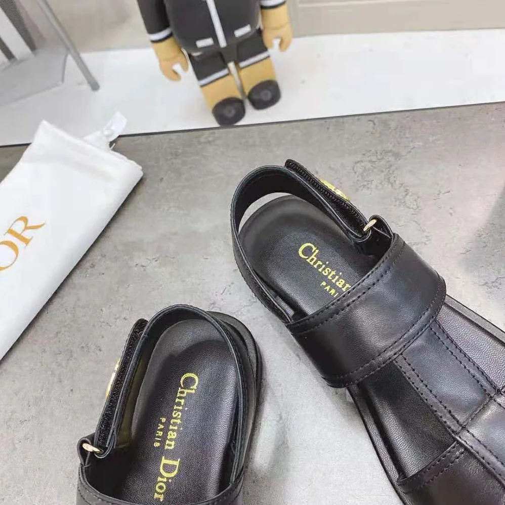 Dior Ocean Sandal Black Lambskin for Women