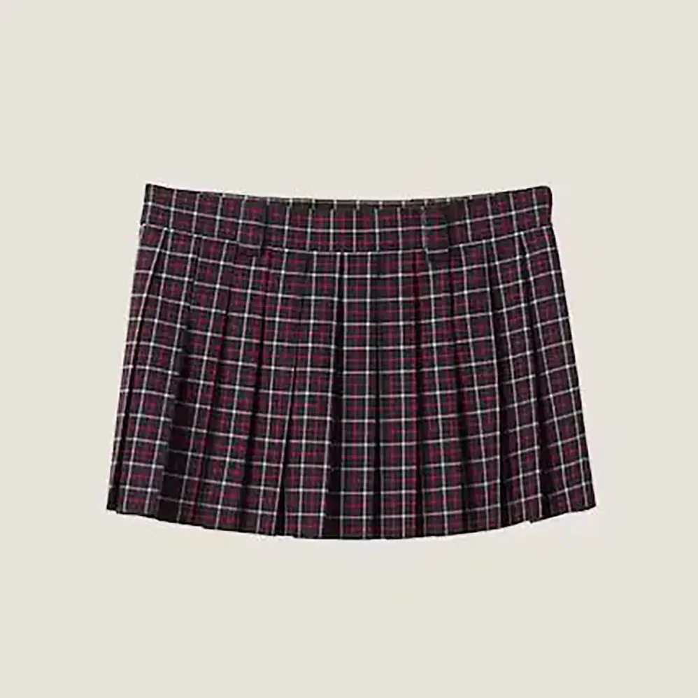 Miu Miu Checked Wool Miniskirt for Women Miu Miu Checked Wool Miniskirt for Women