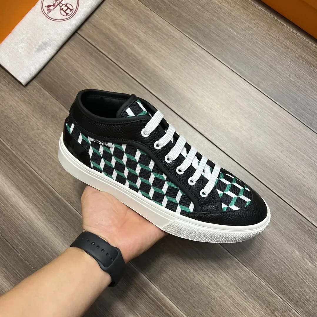 Hermes Enjoy Sneaker Black And Green