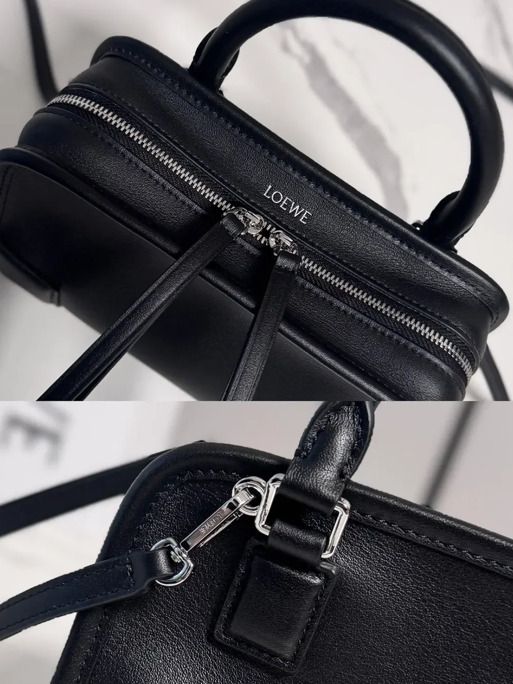 Loewe Mini Amazona 180 Bag in Soft Calfskin for Women in Black