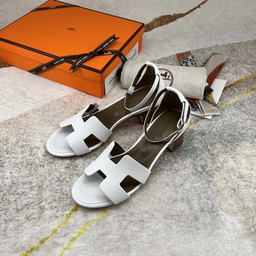 Hermes Encens 50 Sandal White