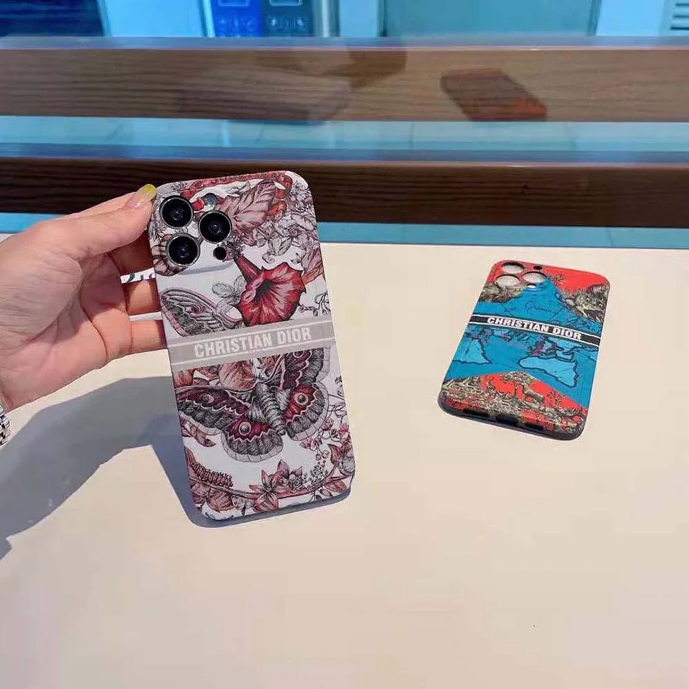 Dior Diortravel Cover for Apple iPhone Toile De Jouy Reverse Printed Calfskin for Women