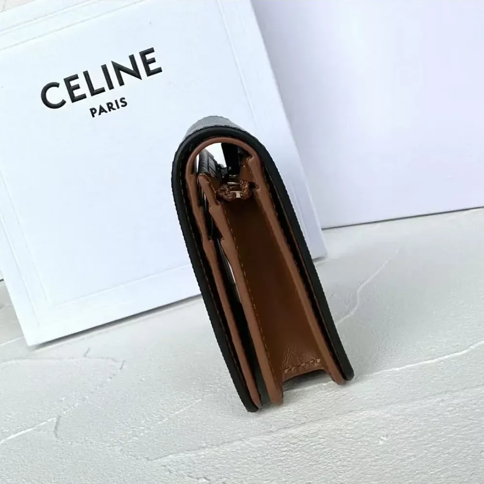 Celine Triomphe Compact Wallet In Triomphe Canvas for Women Celine Triomphe Compact Wallet In Triomphe Canvas for Women