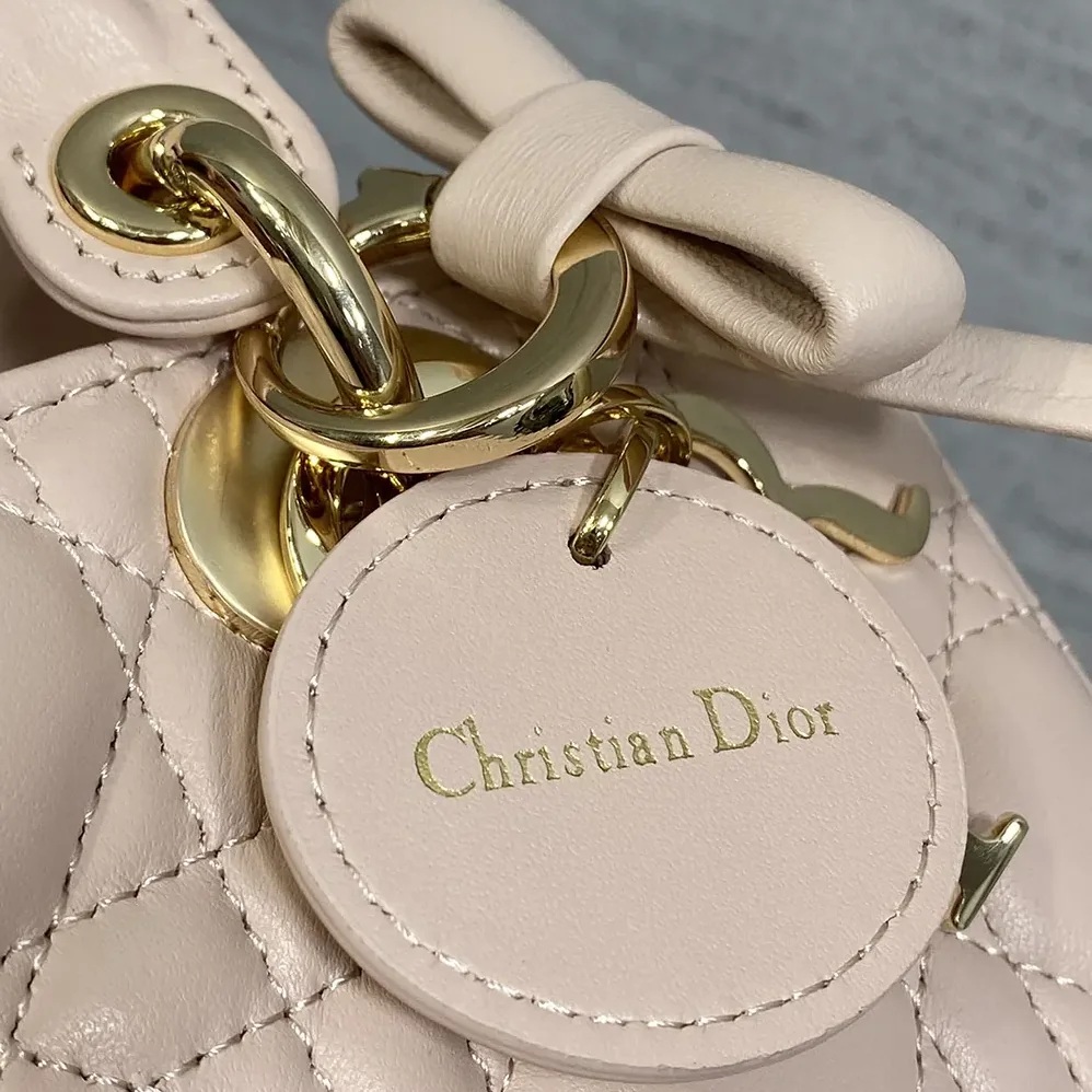 Dior Mini Lady D-Joy Bag Rose Soupir Cannage Lambskin for Women