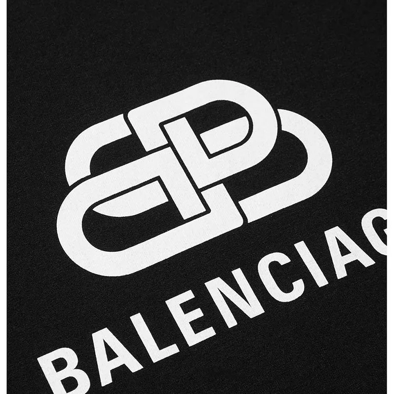 Balenciaga Oversized BB T-Shirt in Printed Light Jersey for Men in Black