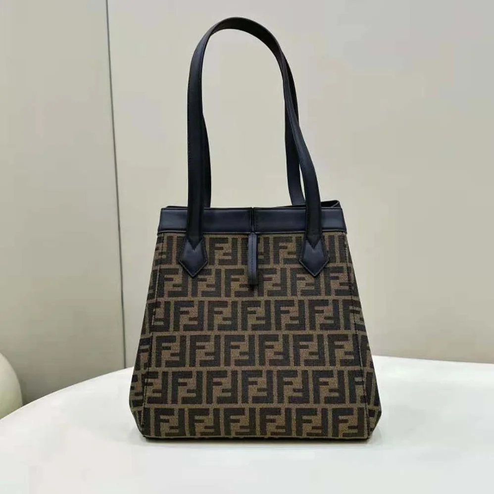 Fendi Origami Medium Brown FF Jacquard Fabric Bag That Can be Transformed for Women Fendi Origami Medium Brown FF Jacquard Fabric Bag That Can be Transformed for Women
