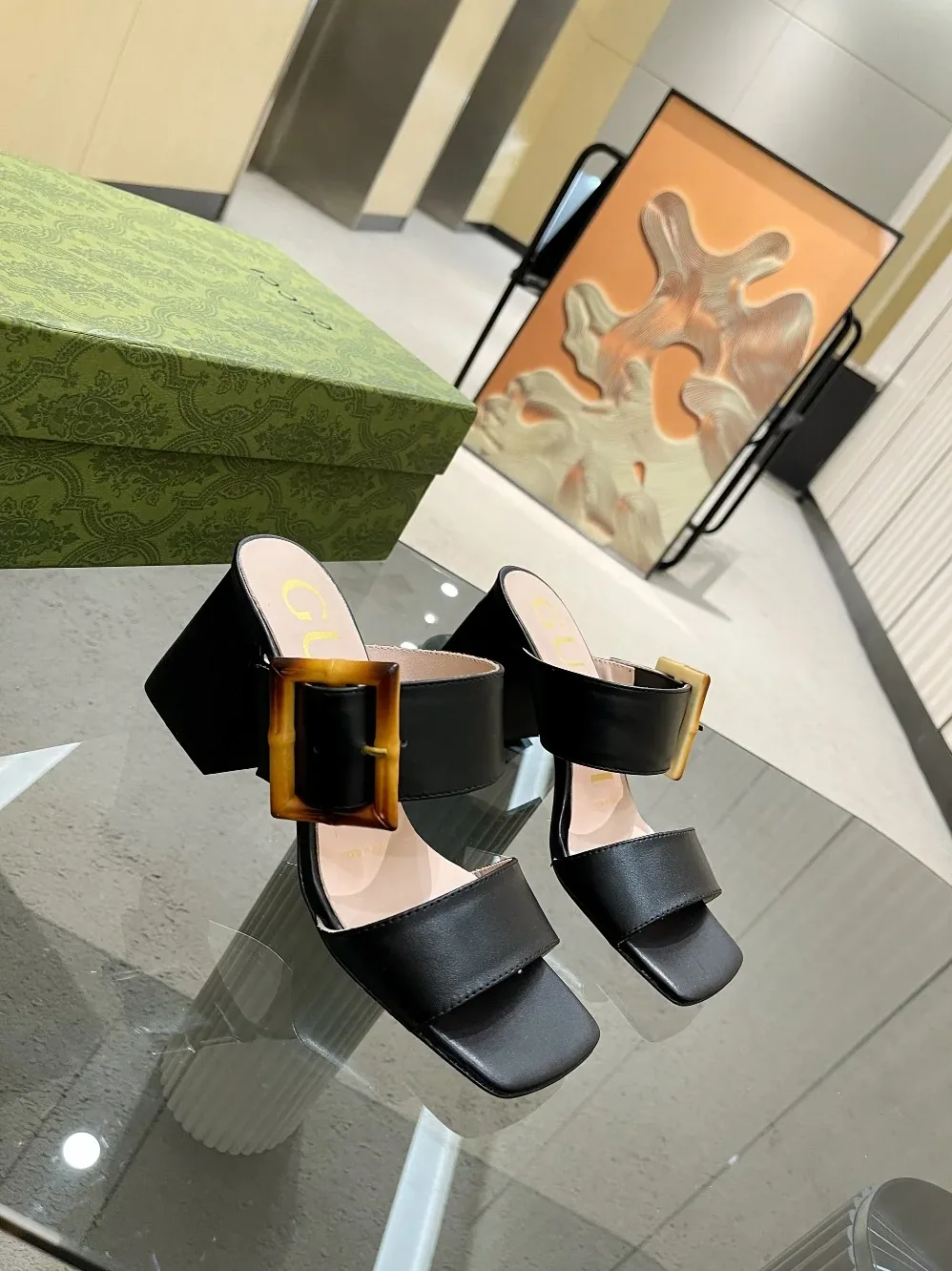 Gucci Sandal With Bamboo Buckle Beige for Women