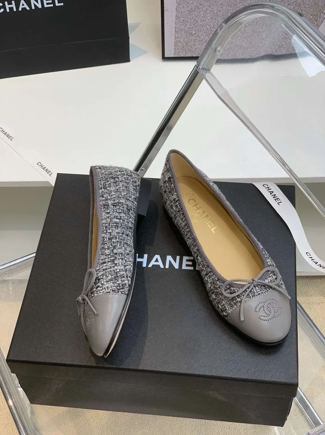 Chanel Ballet Flats Grey Chanel Ballet Flats Grey
