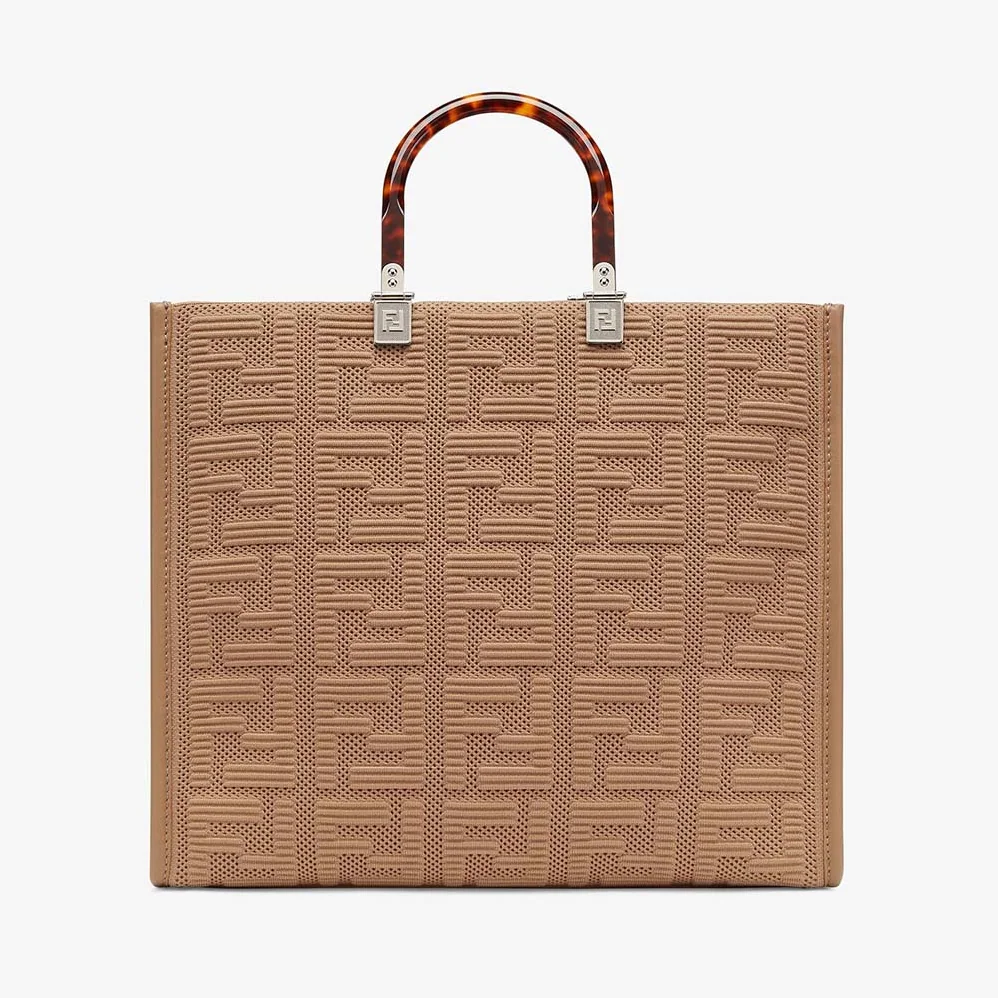 Fendi Sunshine Medium FF Fabric Shopper for Women in Sandy Fendi Sunshine Medium FF Fabric Shopper for Women in Sandy