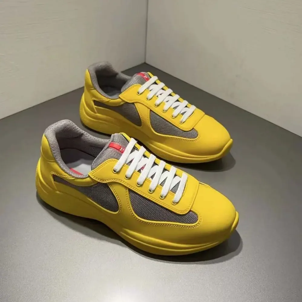 Prada America's Cup Soft Rubber and Bike Fabric Sneakers for Unisex in Yellow Prada America's Cup Soft Rubber and Bike Fabric Sneakers for Unisex in Yellow