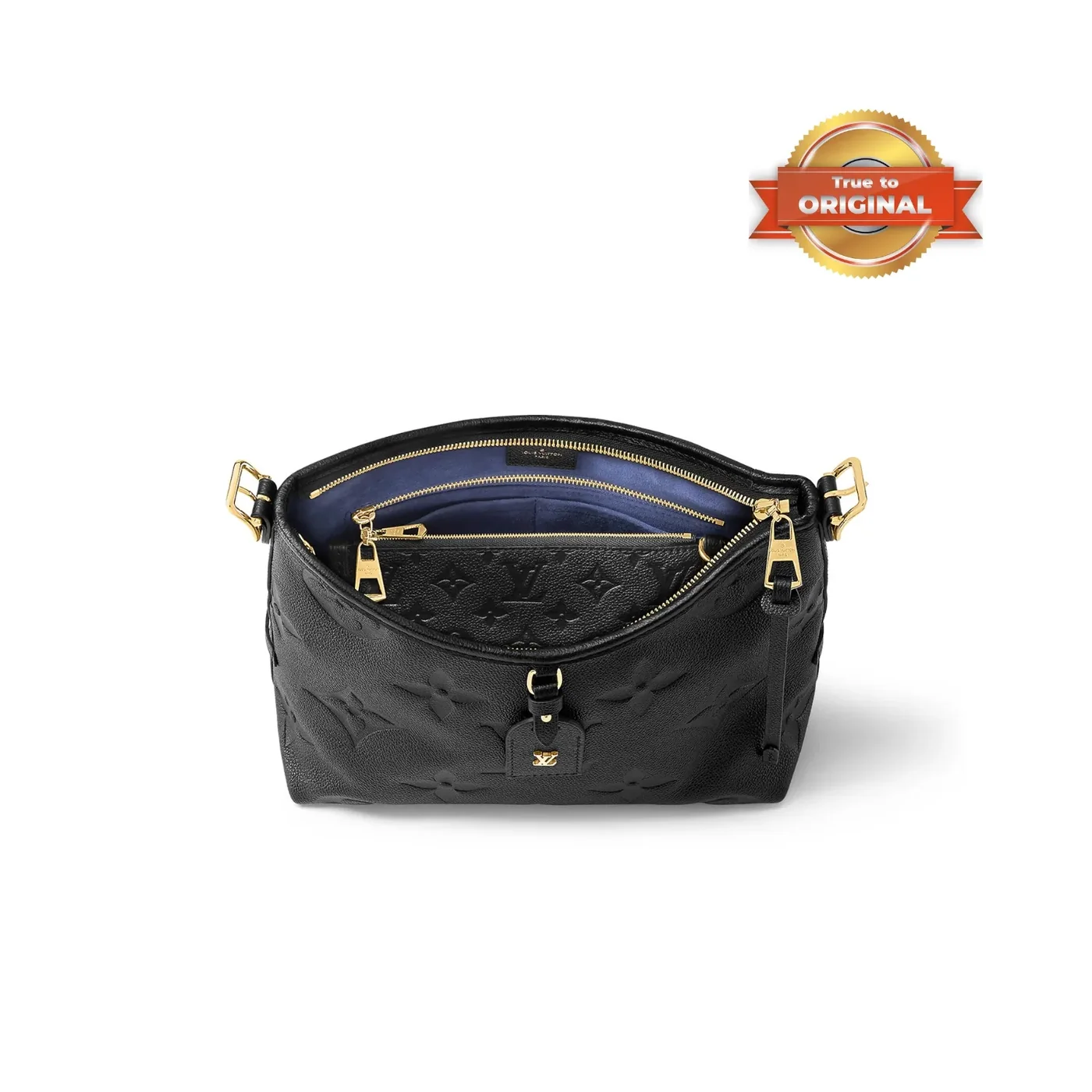 Louis Vuitton CarryAll PM Shoulder Bag in Black Gold Hardware