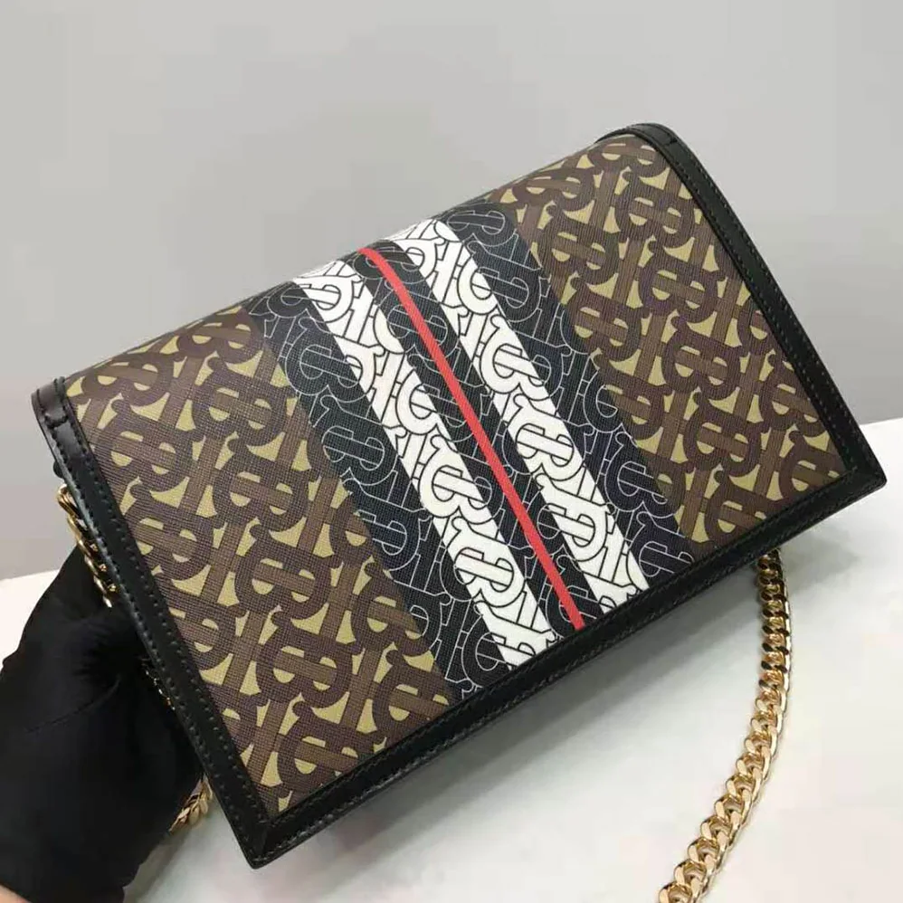 Burberry Small Monogram Stripe E for Women in canvas TB Envelope Clutch Burberry Small Monogram Stripe E for Women in canvas TB Envelope Clutch