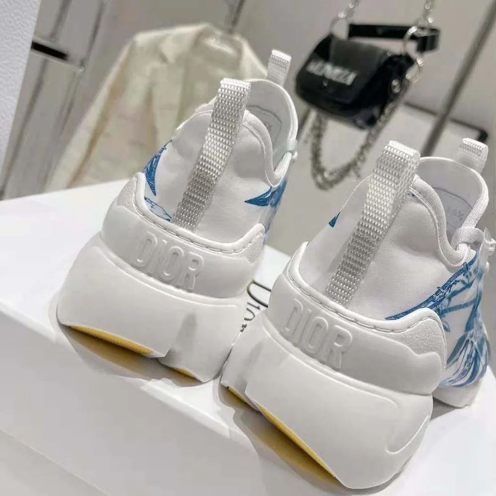 Dior D-Connect Sneaker Blue Multicolor Technical Fabric with Rêve D'Infini Print for Women