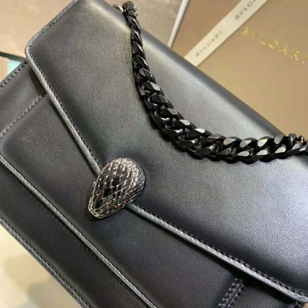 Bvlgari Serpenti Forever Crossbody Bag in Nappa Leather for Women in Black
