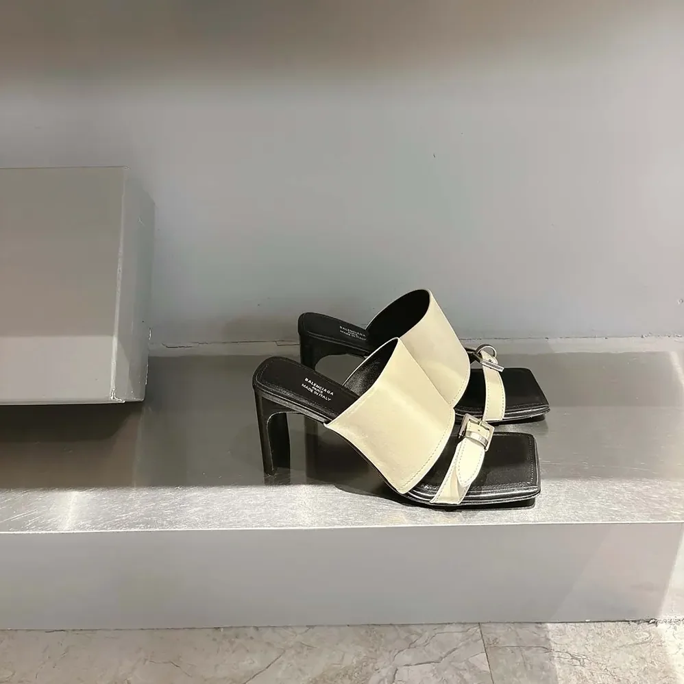 Balenciaga Bel Air 80mm Sandal in Soya Smooth Calfskin for Women Balenciaga Bel Air 80mm Sandal in Soya Smooth Calfskin for Women