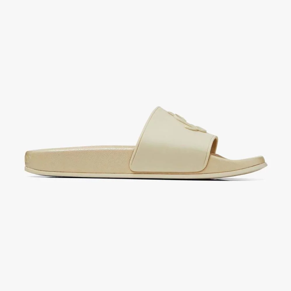 Jimmy Choo Port/F Barley Rubber Slides with JC Monogram for Women