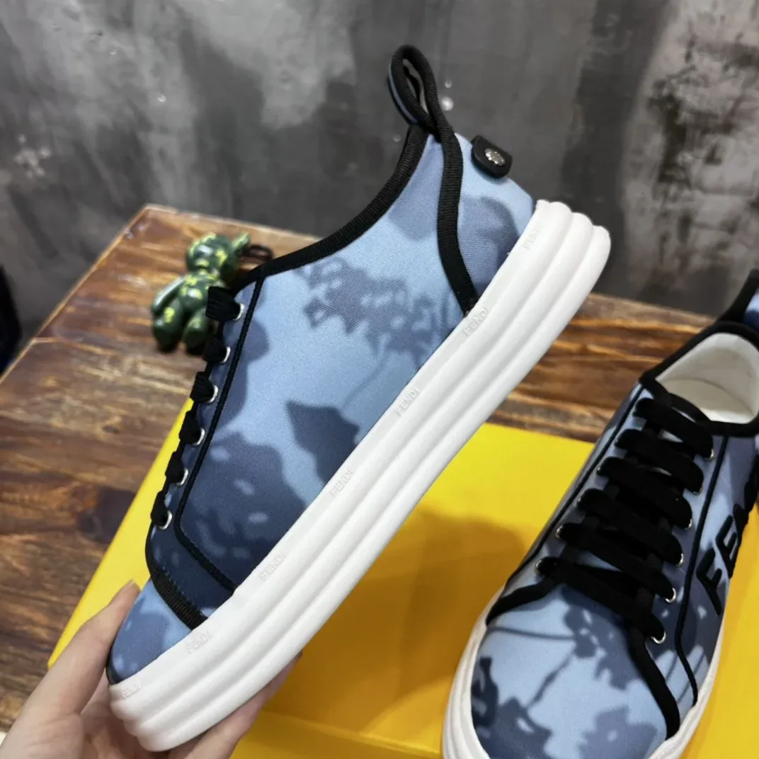 Fendi Domino Fabric Sneakers Blue Fendi Domino Fabric Sneakers Blue