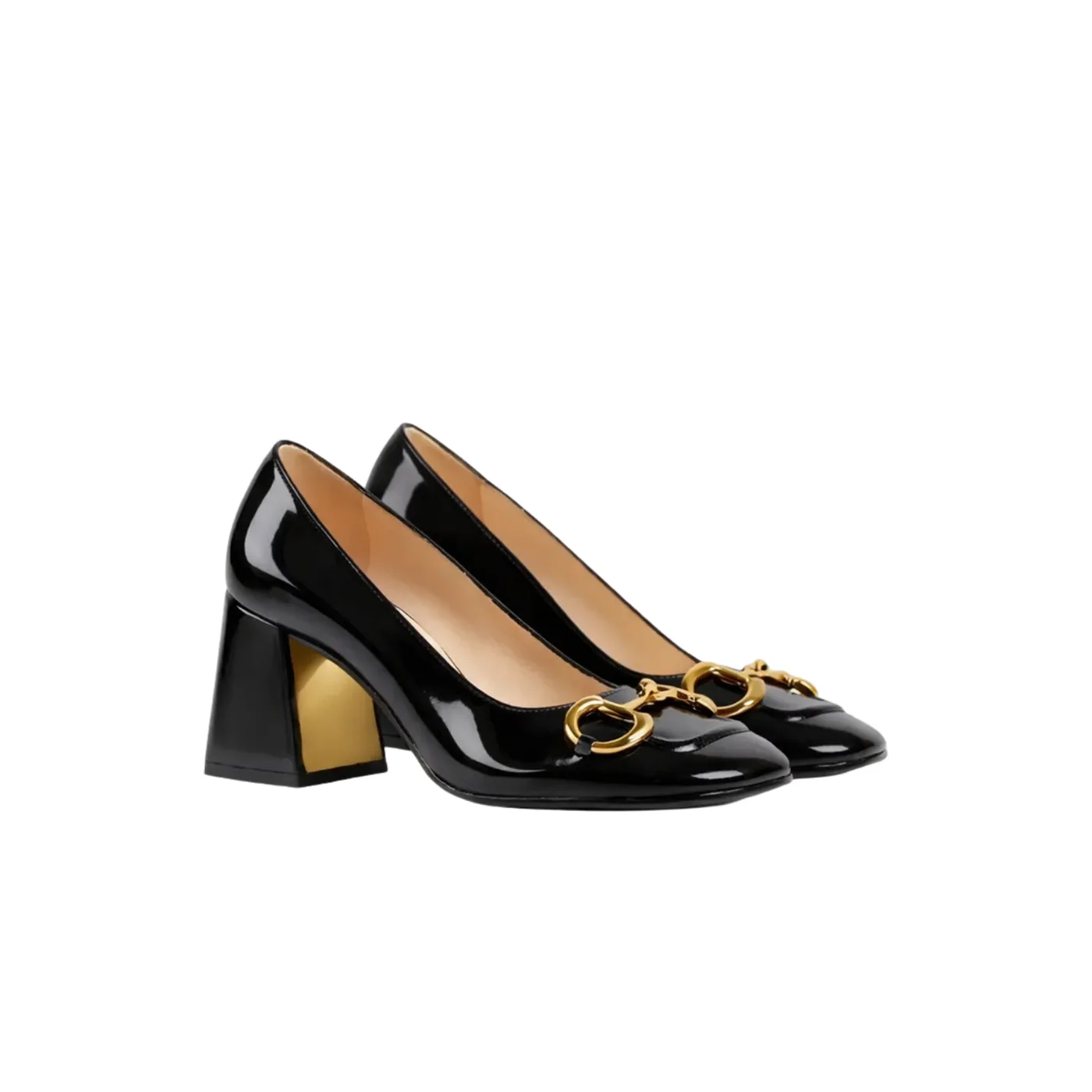 Gucci Mid-Heel Slingback With Horsebit Black GG for Women Gucci Mid-Heel Slingback With Horsebit Black GG for Women