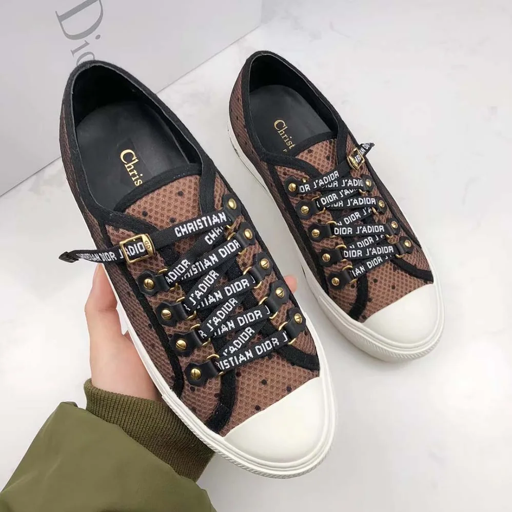 Dior Shoes Walkndior Plumetis Sneaker 5cm Heel for Women in Brown Dior Shoes Walkndior Plumetis Sneaker 5cm Heel for Women in Brown