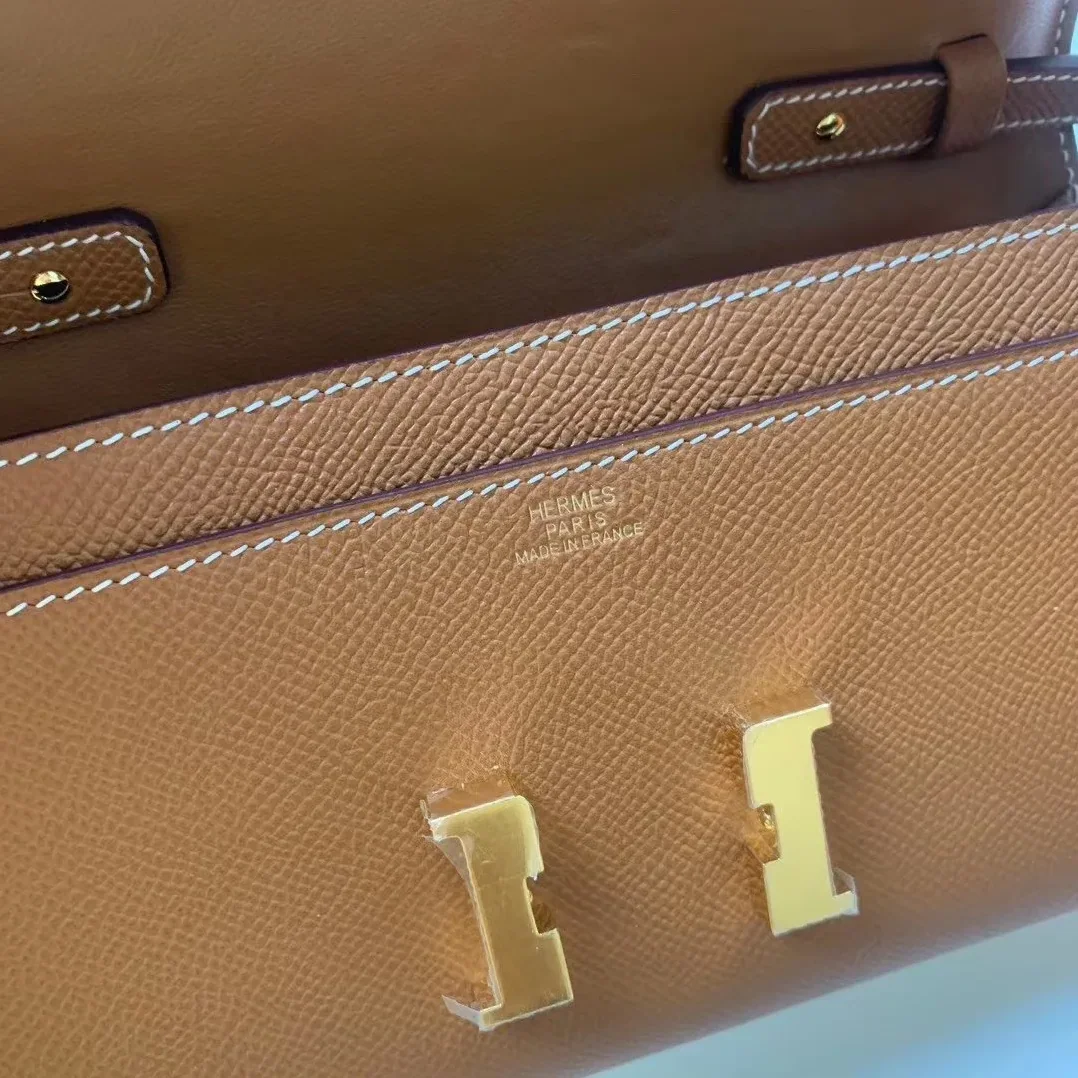 Hermes Constance Togo Long Wallet in Gold Toned Hardware Brown Hermes Constance Togo Long Wallet in Gold Toned Hardware Brown