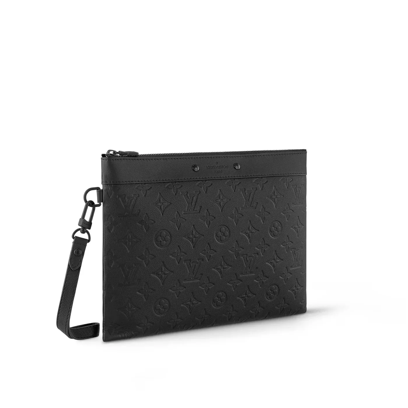 Louis Vuitton Pochette To Go Pouch / Black Monogram Shadow Canvas Black Hardware Louis Vuitton Pochette To Go Pouch / Black Monogram Shadow Canvas Black Hardware