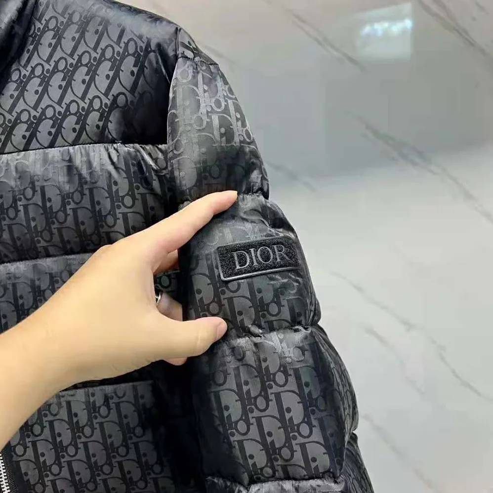 Dior Oblique Down Jacket Black Technical Jacquard for Men Dior Oblique Down Jacket Black Technical Jacquard for Men
