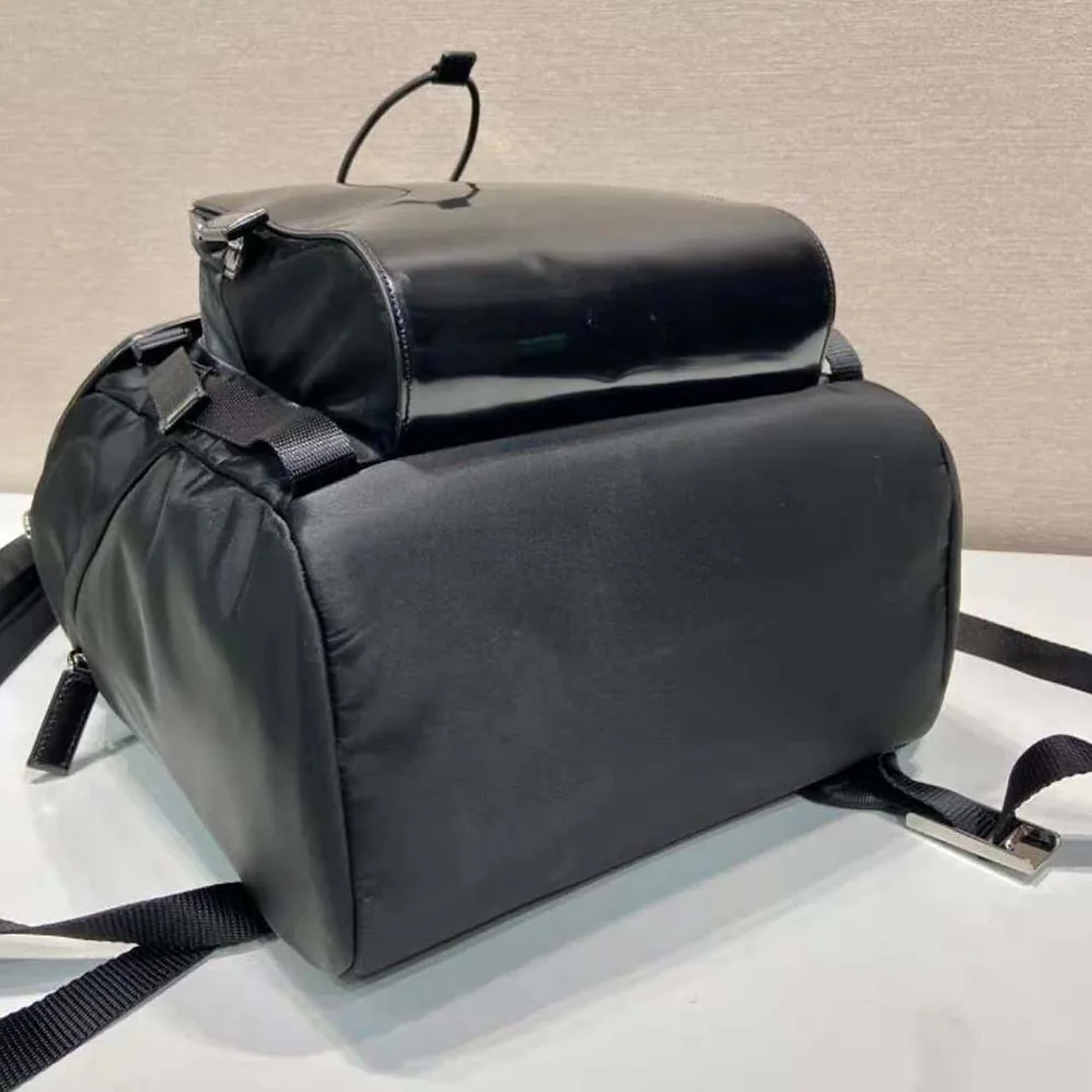 Prada Re-Nylon and Brushed Leather Backpack for Unisex in Black Prada Re-Nylon and Brushed Leather Backpack for Unisex in Black