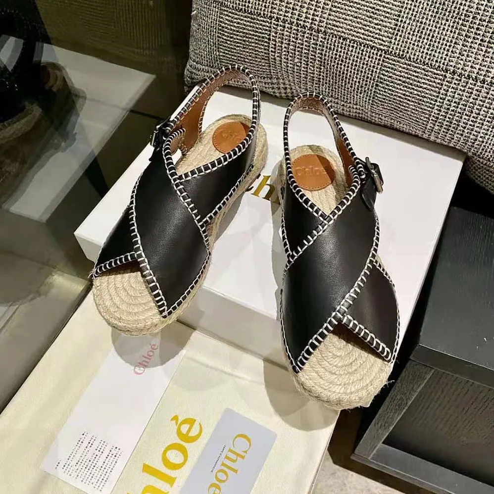 Chloe Lucinda Flat Espadrille for Women in Black Chloe Lucinda Flat Espadrille for Women in Black