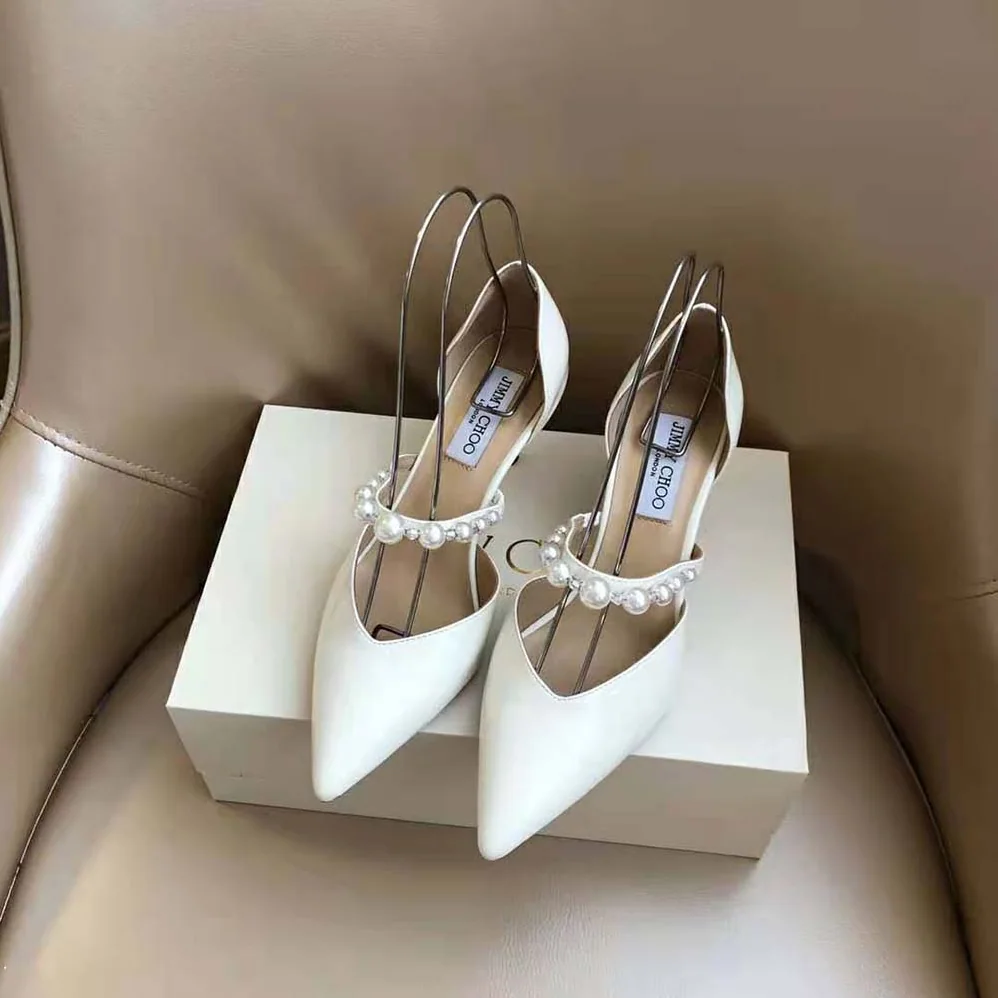 Jimmy Choo Aurelie 85 Latte Patent Leather Pointed Pumps with Pearl Embellishment for Women Jimmy Choo Aurelie 85 Latte Patent Leather Pointed Pumps with Pearl Embellishment for Women