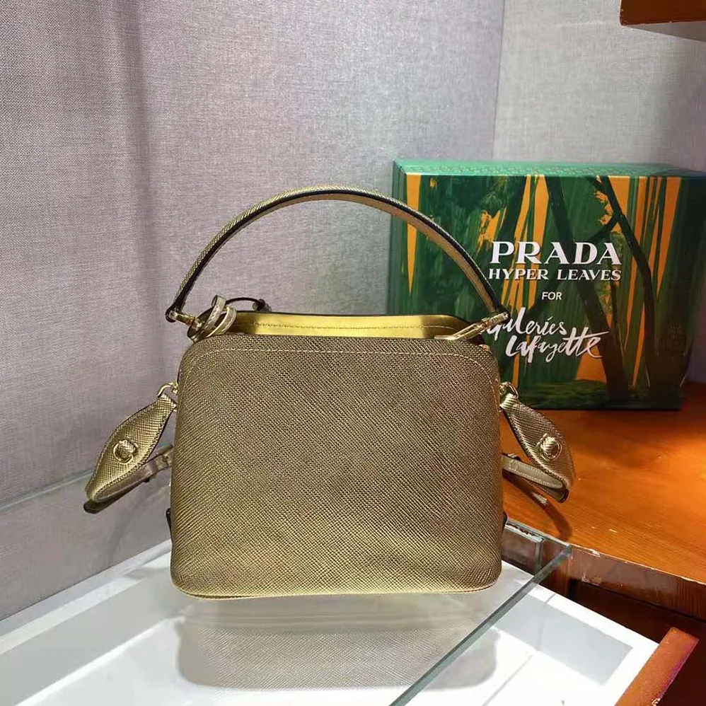 Prada Prada Matinee Micro Saffiano Leather Bag for Women in Gold Prada Prada Matinee Micro Saffiano Leather Bag for Women in Gold